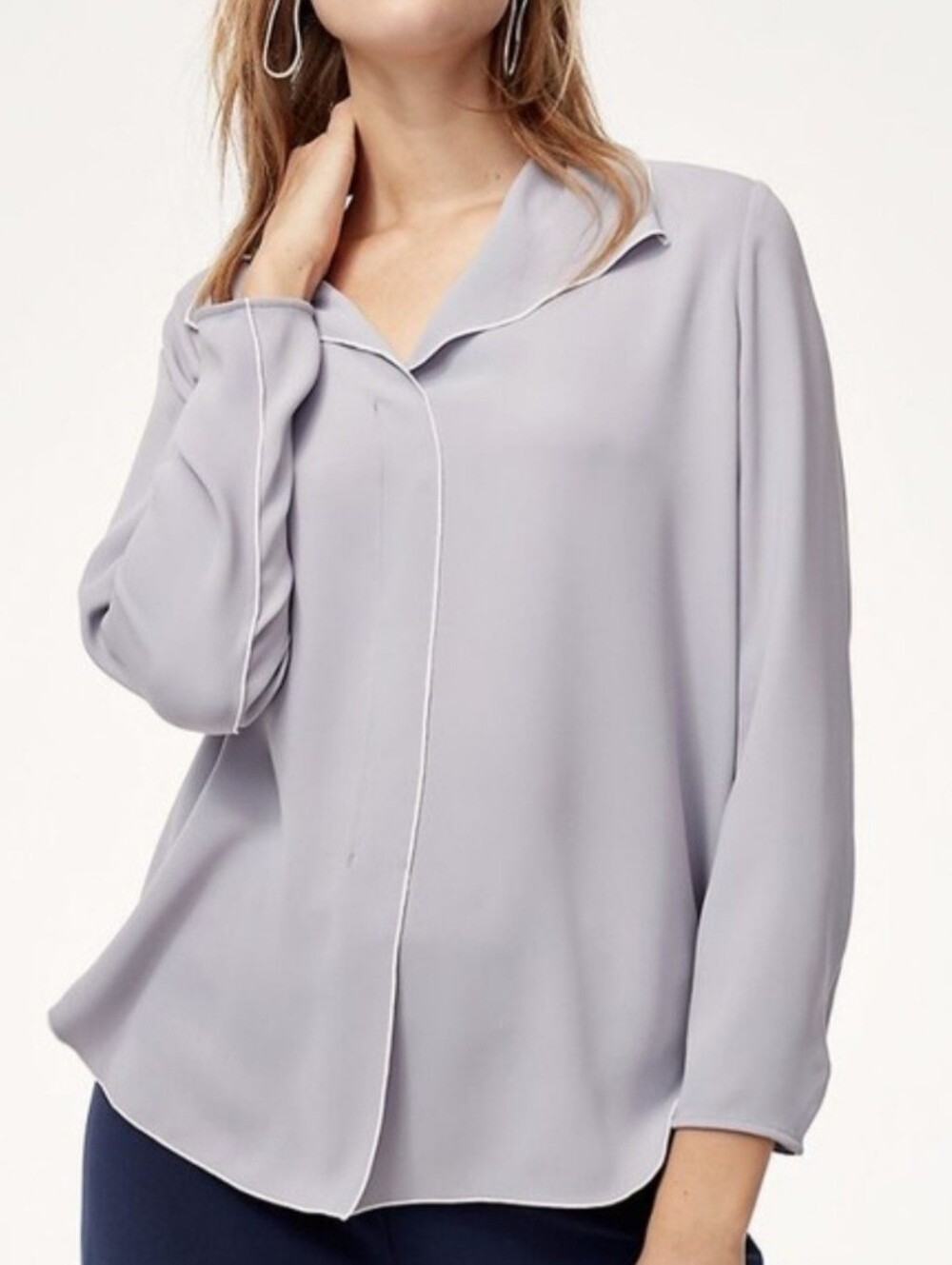 Babaton Women M Rena Shirt Light Blue Long-Sleeve Relaxed Blouse